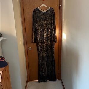 Elegant Black Sequin Evening Gown
